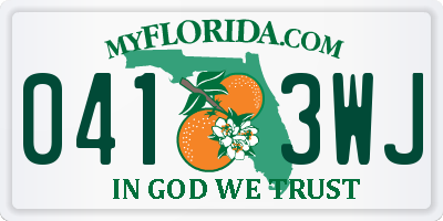 FL license plate 0413WJ
