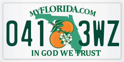 FL license plate 0413WZ