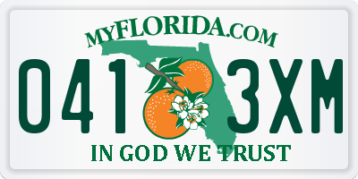 FL license plate 0413XM