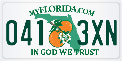FL license plate 0413XN