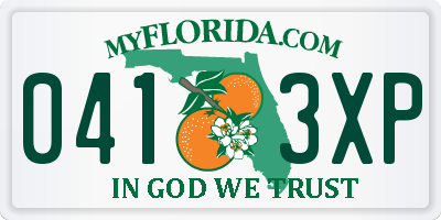 FL license plate 0413XP