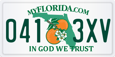 FL license plate 0413XV