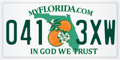 FL license plate 0413XW