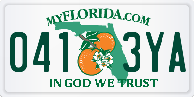 FL license plate 0413YA