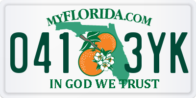 FL license plate 0413YK