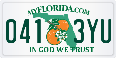 FL license plate 0413YU