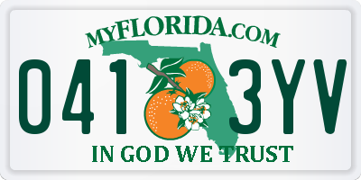 FL license plate 0413YV