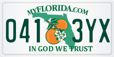 FL license plate 0413YX