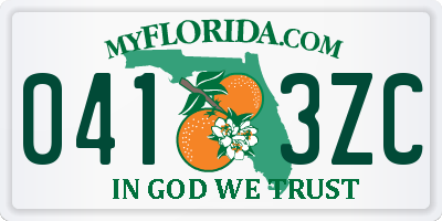 FL license plate 0413ZC