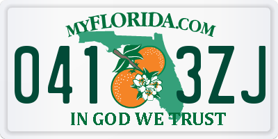 FL license plate 0413ZJ