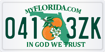 FL license plate 0413ZK