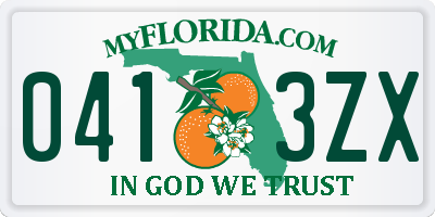FL license plate 0413ZX