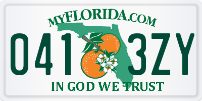 FL license plate 0413ZY