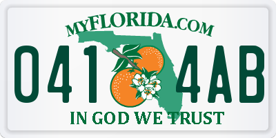 FL license plate 0414AB