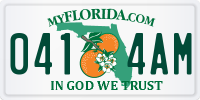 FL license plate 0414AM