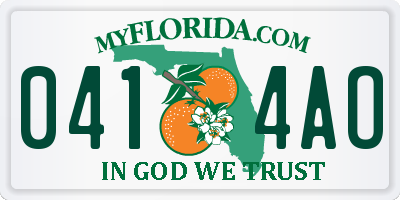 FL license plate 0414AO