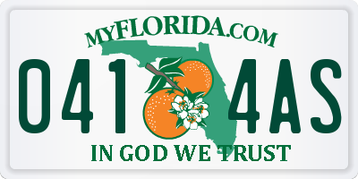FL license plate 0414AS