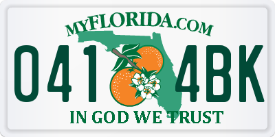 FL license plate 0414BK
