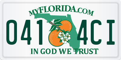 FL license plate 0414CI