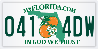 FL license plate 0414DW
