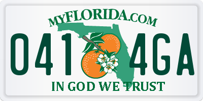 FL license plate 0414GA