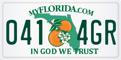 FL license plate 0414GR