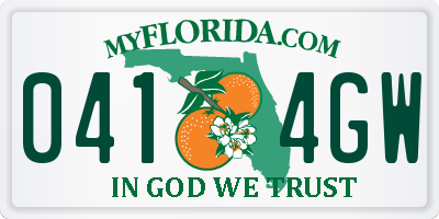 FL license plate 0414GW