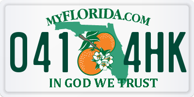 FL license plate 0414HK