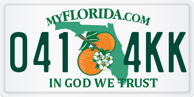 FL license plate 0414KK