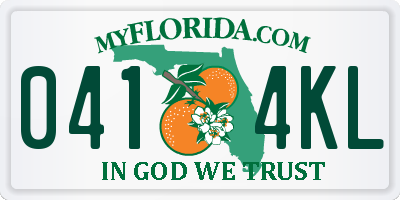 FL license plate 0414KL