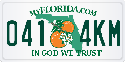 FL license plate 0414KM