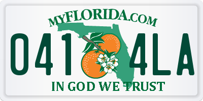 FL license plate 0414LA
