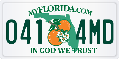 FL license plate 0414MD