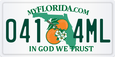 FL license plate 0414ML