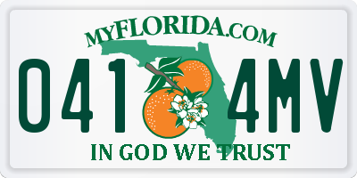 FL license plate 0414MV