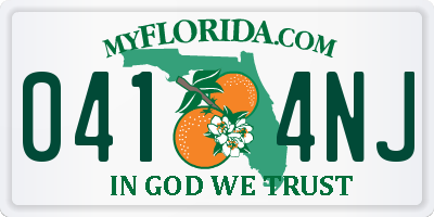 FL license plate 0414NJ