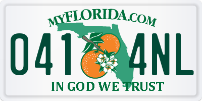 FL license plate 0414NL