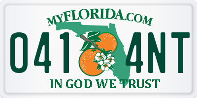 FL license plate 0414NT