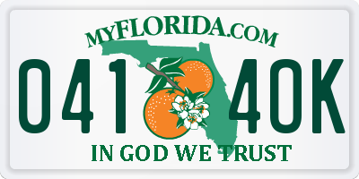 FL license plate 0414OK
