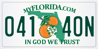 FL license plate 0414ON
