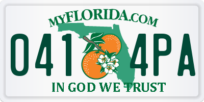 FL license plate 0414PA