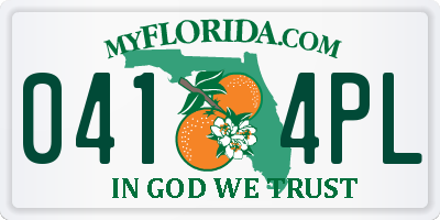 FL license plate 0414PL