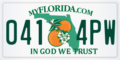 FL license plate 0414PW