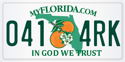 FL license plate 0414RK
