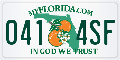 FL license plate 0414SF