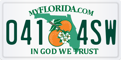 FL license plate 0414SW