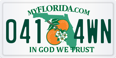 FL license plate 0414WN