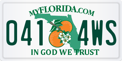FL license plate 0414WS