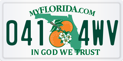 FL license plate 0414WV