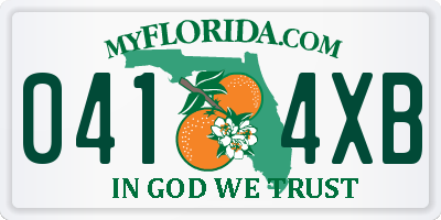 FL license plate 0414XB